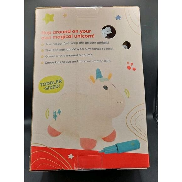 B Toys Ride On Toy Unicorn Hopper Bouncy Boing Pixie Air Pump Included (18m +) - Picture 2 of 4